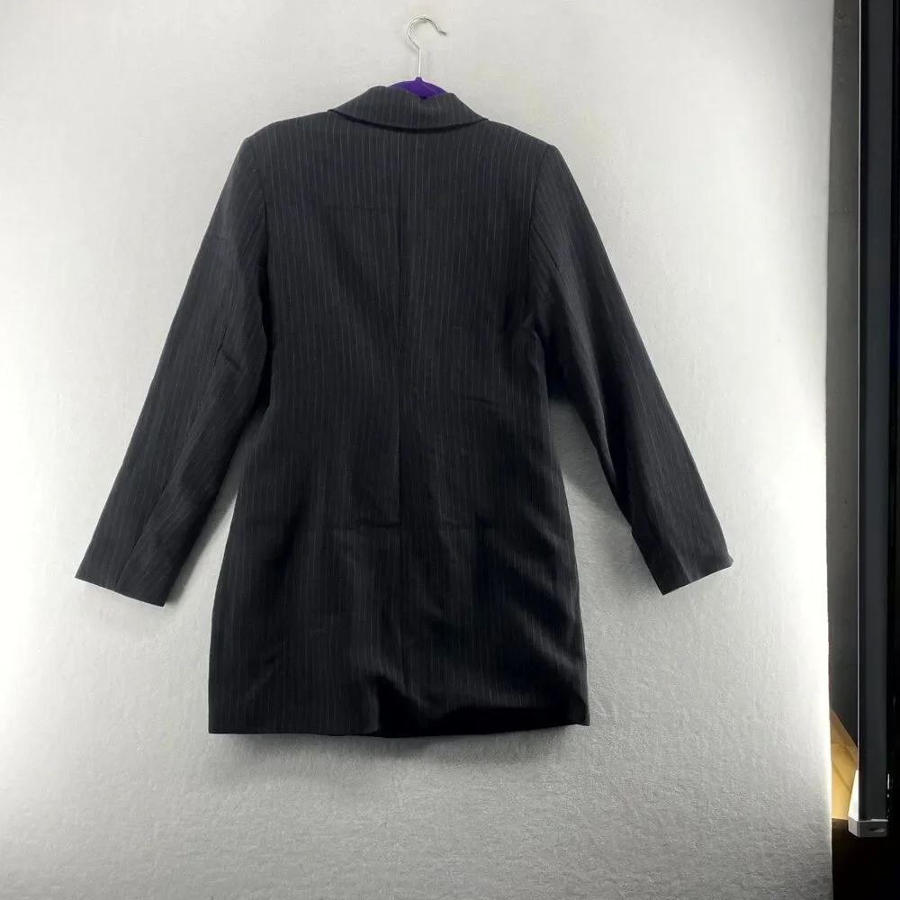 Abercrombie & Fitch Womens Gray Pinstripe Blazer Ladies Size‎ Small NEW